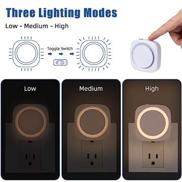 Wazsy LED Night Lights Plug into Wall, Indirect Soft Dimmable Light with Dust to Dawn Sensor, Nightlight for Bathroom,Bedroom,Stairs,Kitchen, Nursery,Hallway,Travel, 4 Packs, Warm White
