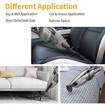 Amoebak Portable Car Vacuum,Cordless Handheld Car Vacuum Cleaner with 120W High Power,6000PA Auto Vacuum Cleaner with USB Rechargeable for Quick Home Office Car Cleaners,Keyboard Cleaning