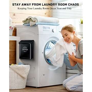 SACREDAY Magnetic Lint Bin for Laundry Room Organization and Storage with Brush, Wall-Mounted Laundr...