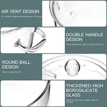 Generic Glass Saucepan with Cover, 64 oz Stovetop Cooking Pot with Lid and Handle Simmer Pot Clear Soup Pot, High Borosilicate Glass Cookware, 22X17CM, B210ZOO0718Z71DJ