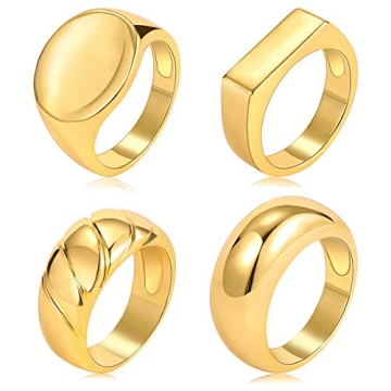 17 MILE Chunky Gold Rings Set - Versatile & Stylish