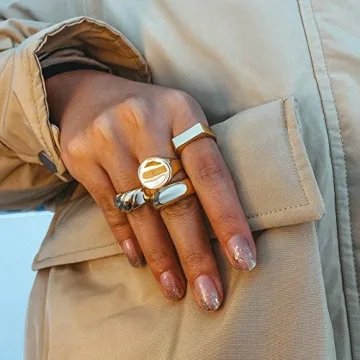 17 MILE Chunky Gold Rings Set - Versatile & Stylish