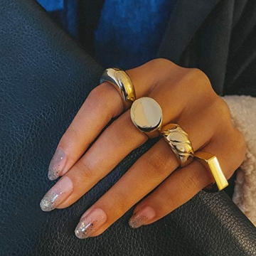 17 MILE Chunky Gold Rings Set - Versatile & Stylish
