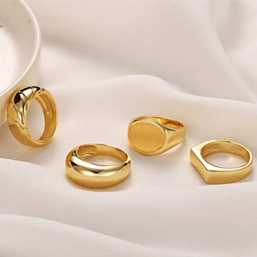 17 MILE Chunky Gold Rings Set - Versatile & Stylish