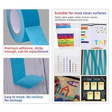 Colored Masking Tape Set - 12 Rainbow Rolls for Crafting