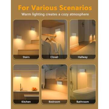 WILLED Stair Lights Indoor 4-Pack - Rechargeable Motion Sensor Lighting