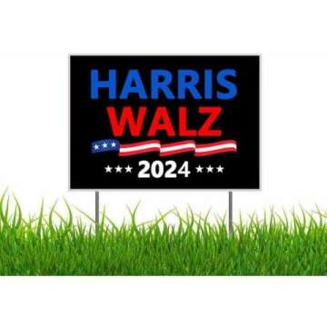 Harris Walz 2024 Kamala Harris Tim Walz Waltz For President Yard Sign Outdoor Lawn Garden Sign with ...