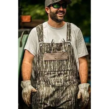 Realtree Men's Uninsulated Cotton Overalls, Original Camo, Size L, Adults, Outdoor Enthusiasts, Hunters
