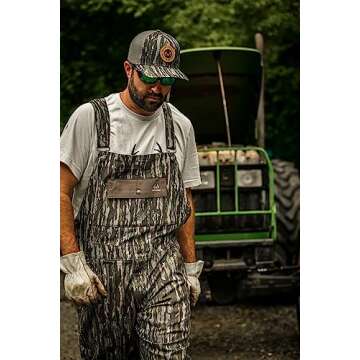 Realtree Men's Uninsulated Cotton Overalls, Original Camo, Size L, Adults, Outdoor Enthusiasts, Hunters