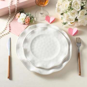 Newtay 12 Pcs Dinnerware Set Include 4 Pcs 11 Inch Dinner Plates 4 Pcs 9 Inch Salad Plates and 4 Pcs 7.5 Inch Bowls for Kitchen, Everyday Use