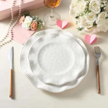 Newtay 12 Pcs Dinnerware Set Include 4 Pcs 11 Inch Dinner Plates 4 Pcs 9 Inch Salad Plates and 4 Pcs 7.5 Inch Bowls for Kitchen, Everyday Use