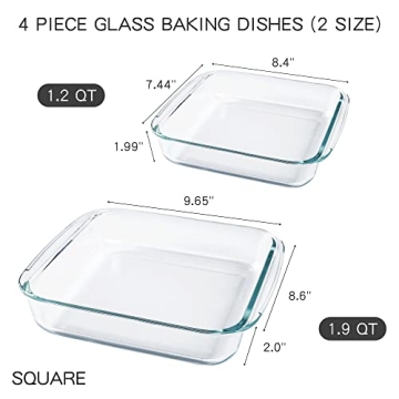 Glass Casserole Dish Set for Easy Baking and Storage