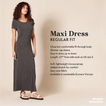 Amazon Essentials Women's Short-Sleeve Maxi Dress - Versatile Style