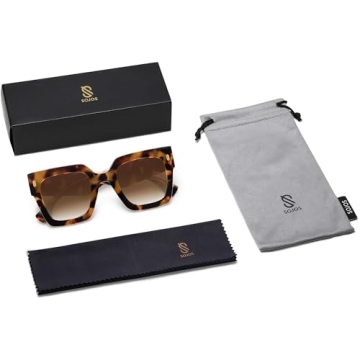 SOJOS Vintage Oversized Square Sunglasses for Women,Retro Womens Luxury Big Large Sun Glasses UV400 SJ2194 Tortoise