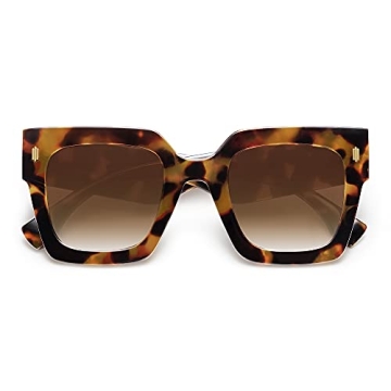 SOJOS Vintage Oversized Square Sunglasses for Women,Retro Womens Luxury Big Large Sun Glasses UV400 SJ2194 Tortoise