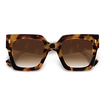 SOJOS Vintage Oversized Square Sunglasses for Women,Retro Womens Luxury Big Large Sun Glasses UV400 SJ2194 Tortoise