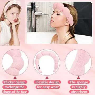 HONGKEIE Spa Makeup Headband for Easy Face Washing and Makeup
