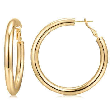 Chunky Gold Hoop Earrings for Women & Girls—14K Gold-Plated