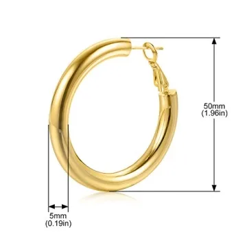 Chunky Gold Hoop Earrings for Women & Girls—14K Gold-Plated