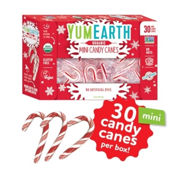 YumEarth Organic Holiday Mini Candy Canes 30 Count