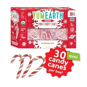 YumEarth Organic Holiday Mini Candy Canes 30 Count