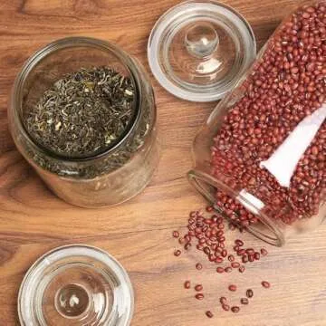 Glass Jars,Candy Jar with Lid For Household,Food Grade Clear Jars - 1/2 Gallon (3 Pack)