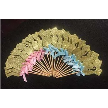 ALISSAR Gender Reveal Cupcake Toppers - 30 Pack Delightful decorations