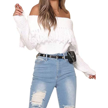 Stylish xxxiticat Women's Sexy Off Shoulder Cardigan Sweater