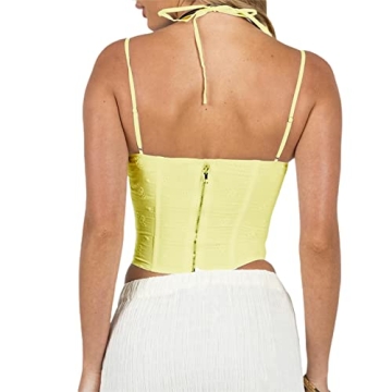 Stylish Women's Lace Bustier Crop Tank Top - Y2K Fashion