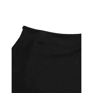 Verdusa Women's Split Hem Zipper Side Bodycon Mini Skirt Black M