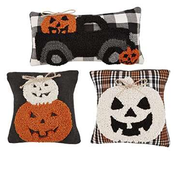 Mud Pie Halloween Mini Hook Pillow – Perfect Autumn Decor