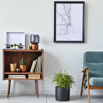 Fox & Fern 8 Inch Planter with Drainage - Lightweight Fiberstone