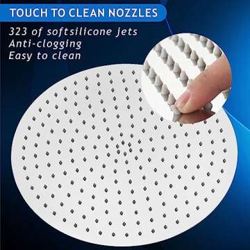 Voolan All Metal Rain Shower Head - High Flow Round Rainfall Showerhead - Waterfall Full Body Coverage - Universal Ceiling or Wall Mount (16 Inch, Chrome)