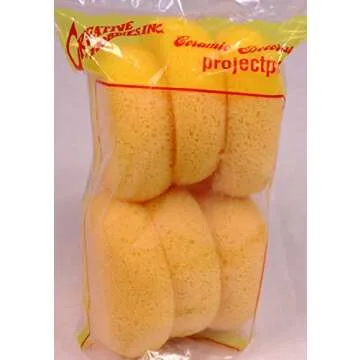 Creative Hobbies® 10 Pack of 3-1/2 Inch Round Synthetic Silk Sponges for Painting, Crafts, Ceramics, Household Use & More! Pack of 10 Sponges