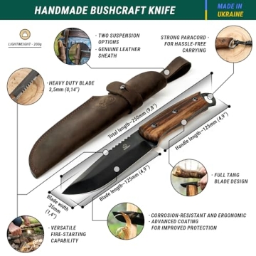 BeaverCraft Bushcraft Knife - Durable Camping Survival Knife