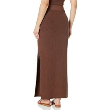 The Drop Women's Tyler Rib Sweater Skirt,Coffee Bean, S