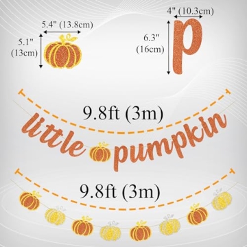 Uniwish Little Pumpkin Banner for Baby Shower Decorations