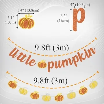 Uniwish Little Pumpkin Banner for Baby Shower Decorations