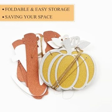 Uniwish Little Pumpkin Banner for Baby Shower Decorations