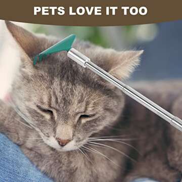 YIMICOO 3 Pack Extendable Back Scratcher, Stainless Steel Portable Telescoping Back Scratchers for Adults Men Women, with Rubber Handles