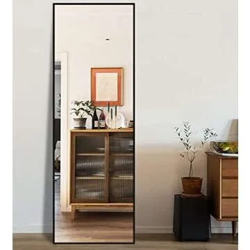 H&A 65"x22" Full Length Mirror Standing and Hanging Black