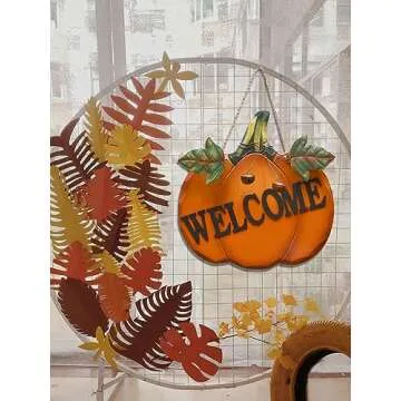 Charming Wood Pumpkin Welcome Sign for Fall Decor