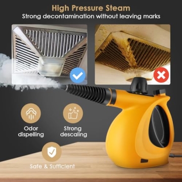 Handheld Steam Cleaner, Pressurized Multi-Surface Steam Cleaner with 11pcs Accessories, Chemical Free Multi-Purpose Steam Cleaners for Home Use, Steamer for Cleaning Floor, Tile, Windows, Couch, Grout