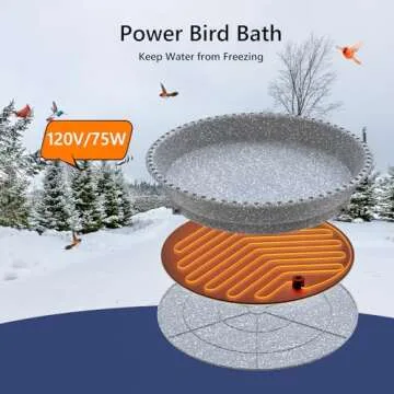 Sunvigor Heated Bird Bath for Year-Round Bird Care