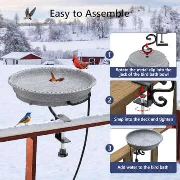 Sunvigor Heated Bird Bath for Year-Round Bird Care