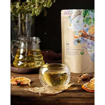 Gardenika Organic Sleep Loose Leaf Tea with Chamomile and Lavender Flowers, Herbal, Caffeine Free, KSA Kosher, Ayurvedic Blend - 4 oz (1 Pack)