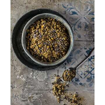 Gardenika Organic Sleep Loose Leaf Tea with Chamomile and Lavender Flowers, Herbal, Caffeine Free, KSA Kosher, Ayurvedic Blend - 4 oz (1 Pack)