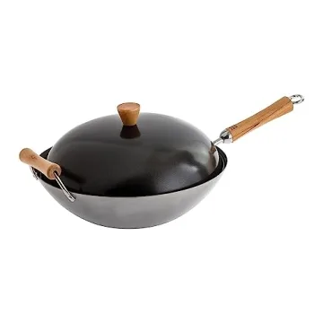 JOYCE CHEN 14-Inch Carbon Steel Wok Set with Lid