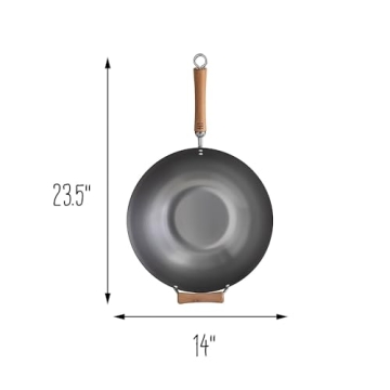 JOYCE CHEN 14-Inch Carbon Steel Wok Set with Lid