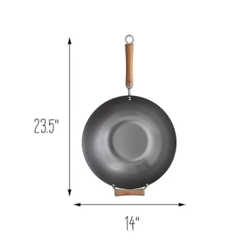 JOYCE CHEN 14-Inch Carbon Steel Wok Set with Lid